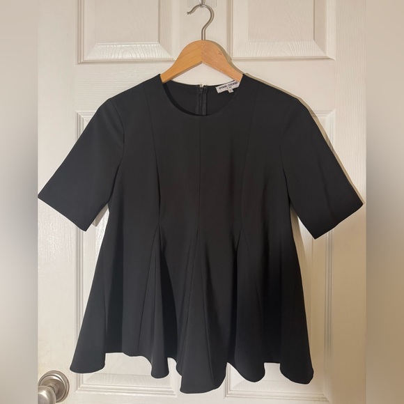 Opening Ceremony Black Short Sleeve Peplum Top - Picture 1 of 6